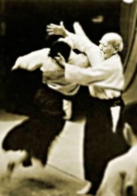 Imagem histórica de Morihei Ueshiba e do Aikido
